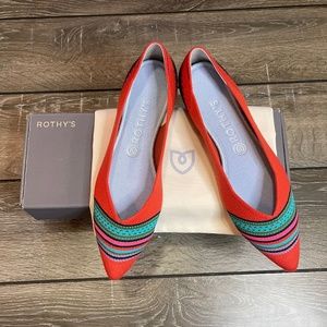 RARE Rothy’s Merino Collection Blaze Ribbon Stripe Points, Like New